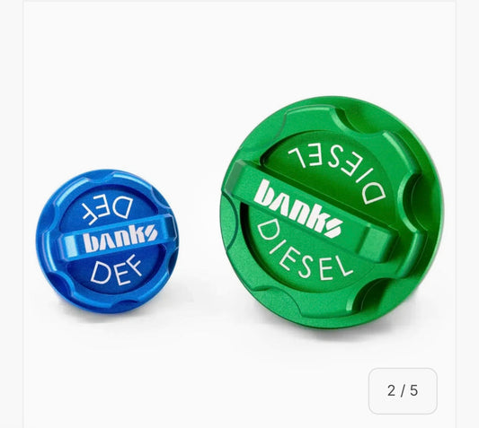 2019-2024 Cummins/ EcoDiesel Revolver Billet Fuel & DEF Caps (66700)