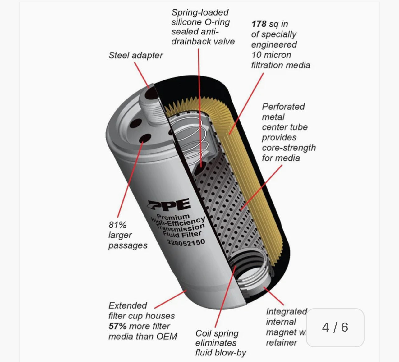 2007.5-2024 Cummins 68RFE Spin-On Transmission Filter (228052150)